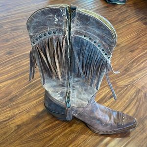 Worn twice! Tony Lama Fringe Cowboy Boots